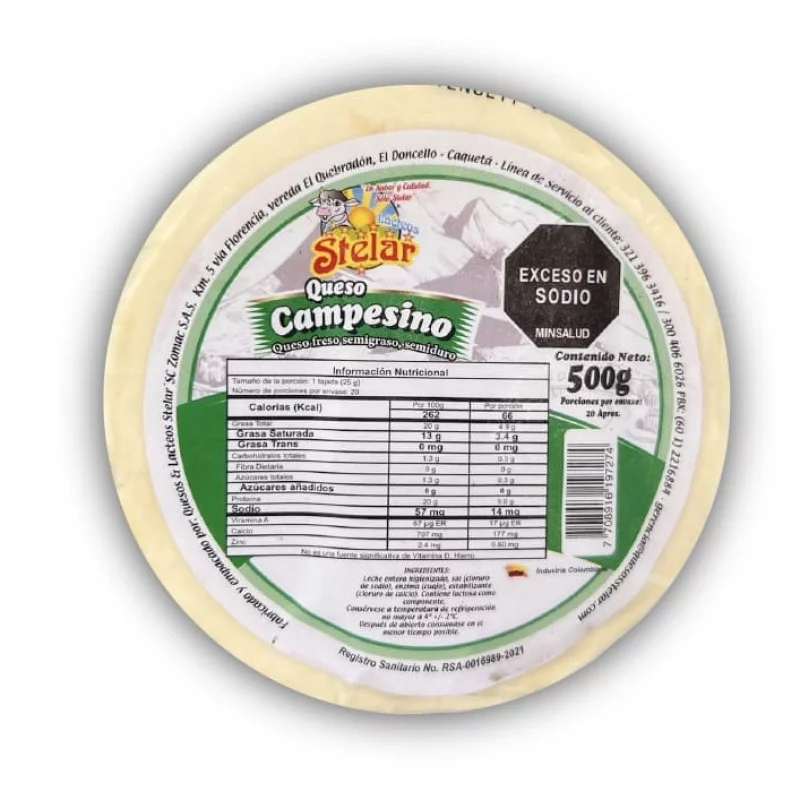 Queso Stelar Campesino x 500 g