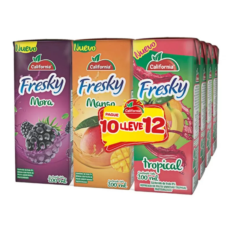 Refresco Freskys California Pague 10 Lleve 12 x 200 ml Mercacentro