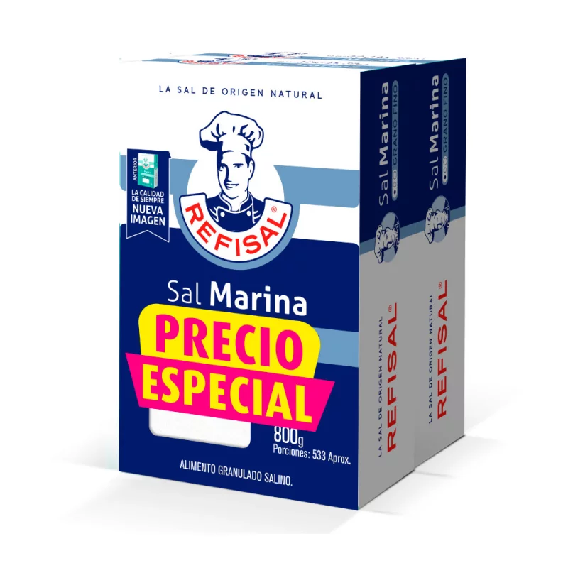 Sal Refisal Marina 2und X 800 g Caja Precio Especial