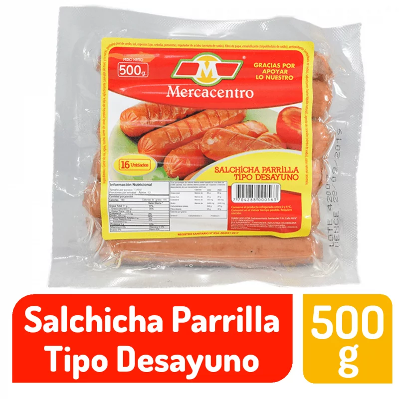 Salchicha Mercacentro Tipo Desayuno 500 g