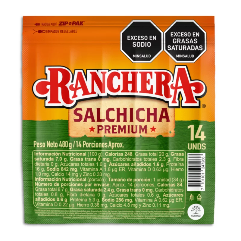 Salchicha Ranchera Zenú x 480 g