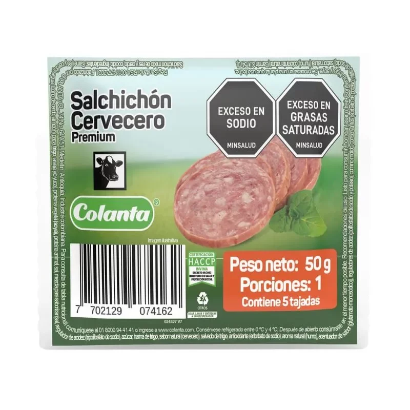 Salchichón Colanta Cervecero Tajado x 50 g