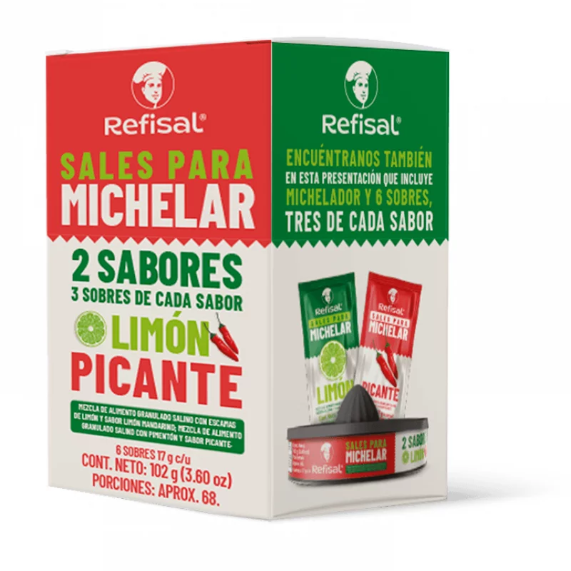 Sales Para Michelar Refisal Limon Picante Caja 6 und x 102 g