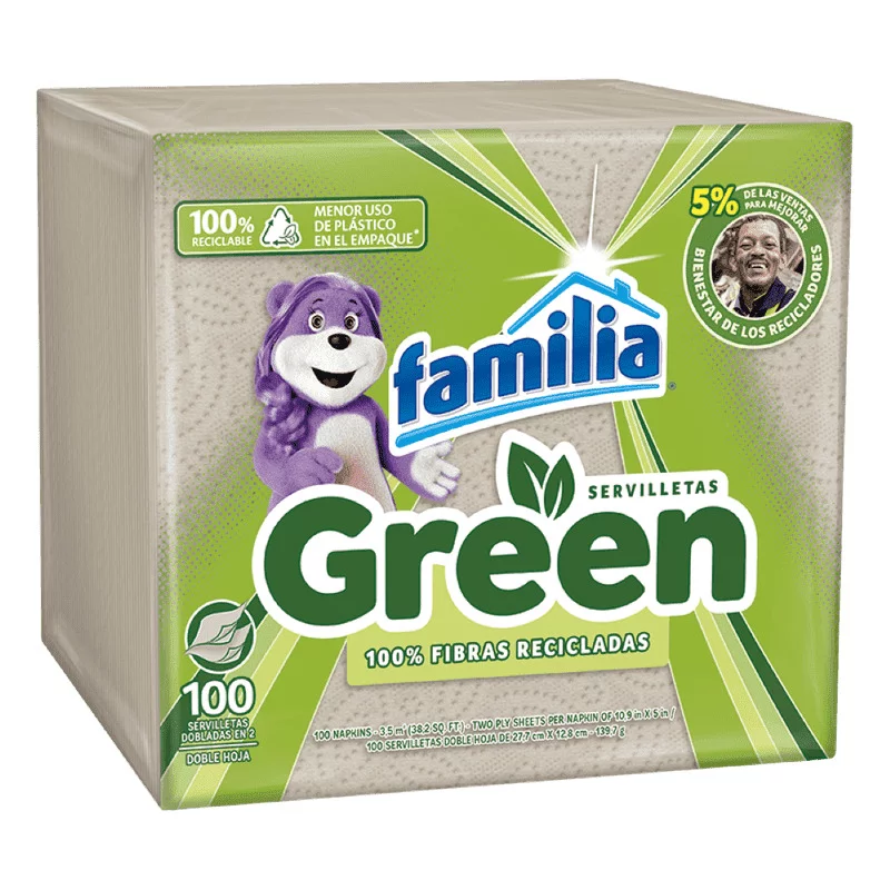 Servilleta Familia Green x 100 und