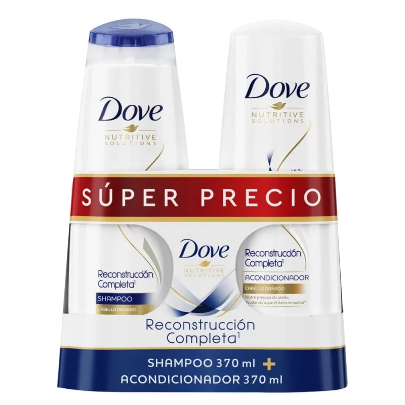 Shampoo Dove Reconstruccion Completa x 370 ml + Acond.x 370 ml x 740 ml