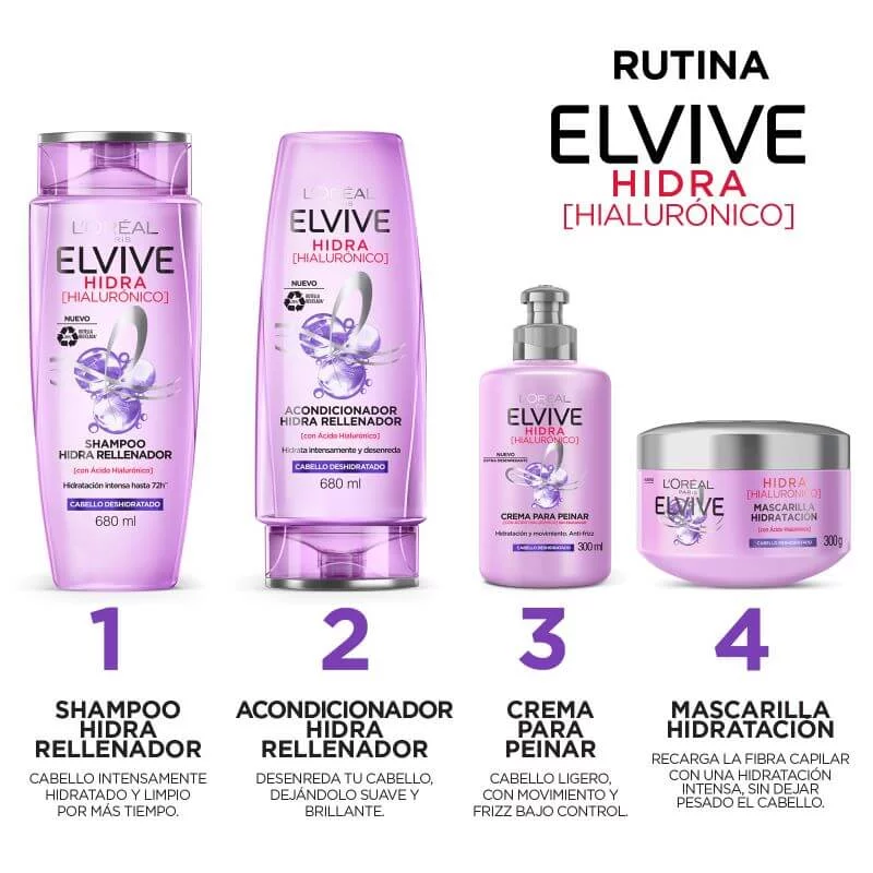 Shampoo Elvive Hidra Hialurónico x 370 ml