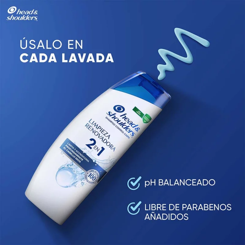 Shampoo Head & Shoulders 2 En 1 x 375 ml | Lim.Renovador