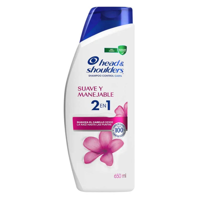 Shampoo Head And Shoulders 2 En 1 Suave Y Manejable x 650 ml