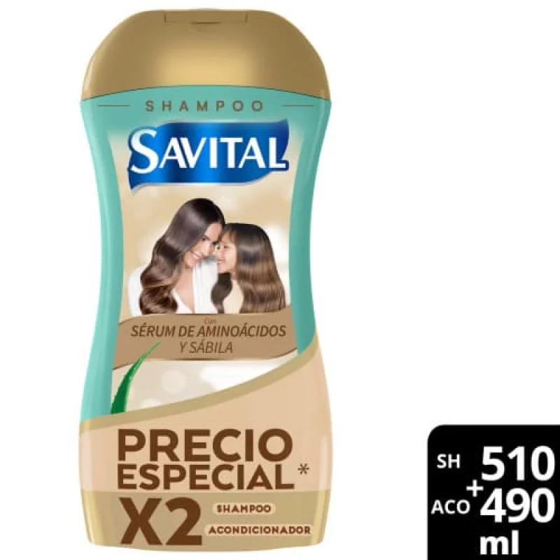 Shampoo Savital Aminoacidos + Acondicionador x 1000 ml