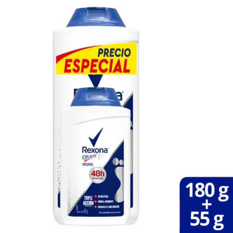 Talco Rexona Efficient 180 g + 55 g