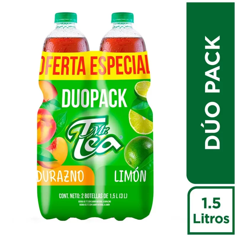 Té Mr Tea Durazno Limón 2X 1500 ml Precio Especial