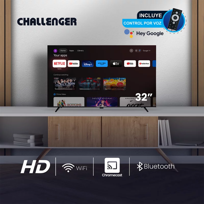 Televisor Challenger 32 Pulgadas LED HD Google Tv 32TG81