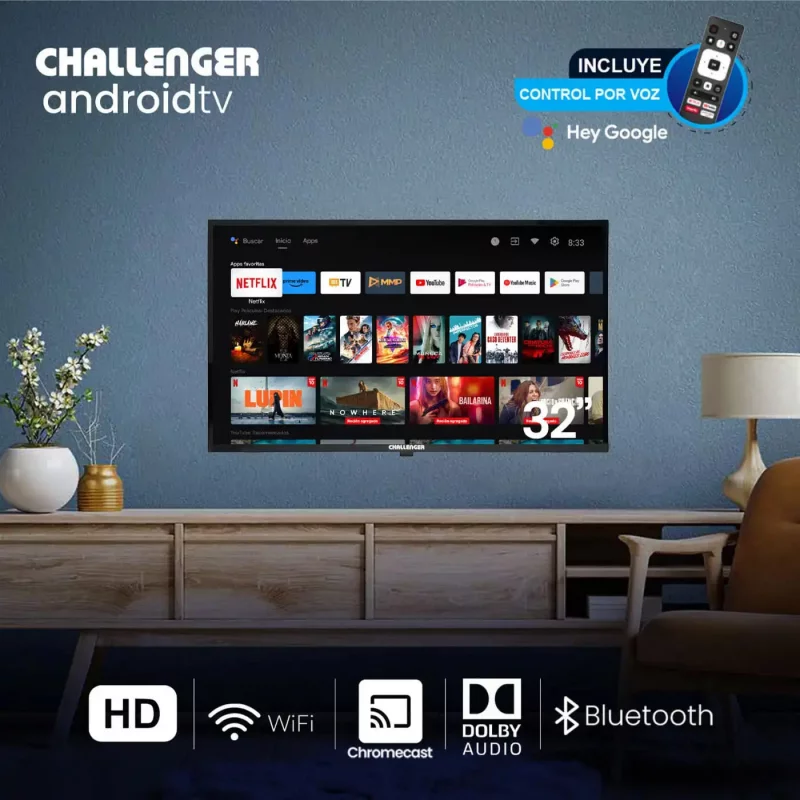 Televisor Challenger 32 Pulgadas Smart Android LED32LO69