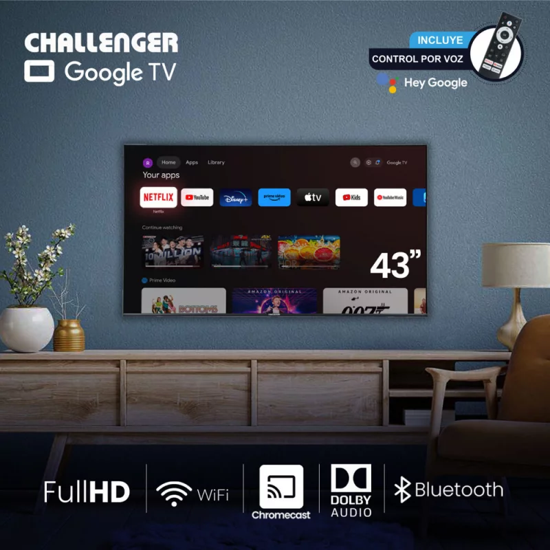Televisor Challenger 43 Pulgadas FHD Google TV 43TG81