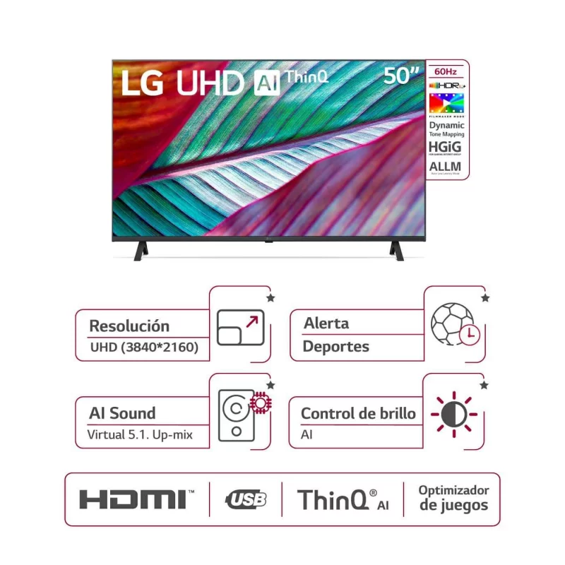 Televisor LG 50 Pulgadas 4K UHD Smart Ai 50UR7800PSB - Mercacentro