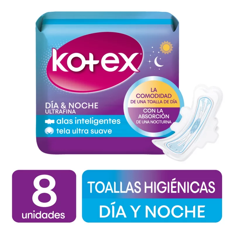 Toalla Kotex Ultrafina x 8 Dia y Noche