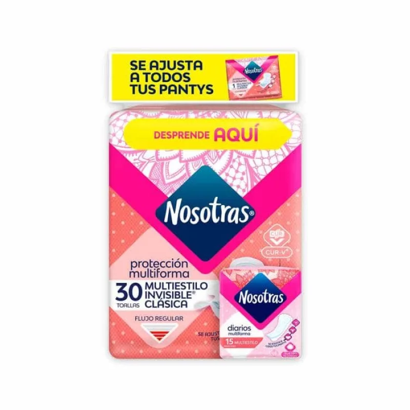 Toalla Nosotras Invisible Clasica Oferta Multiestilo x 30 und