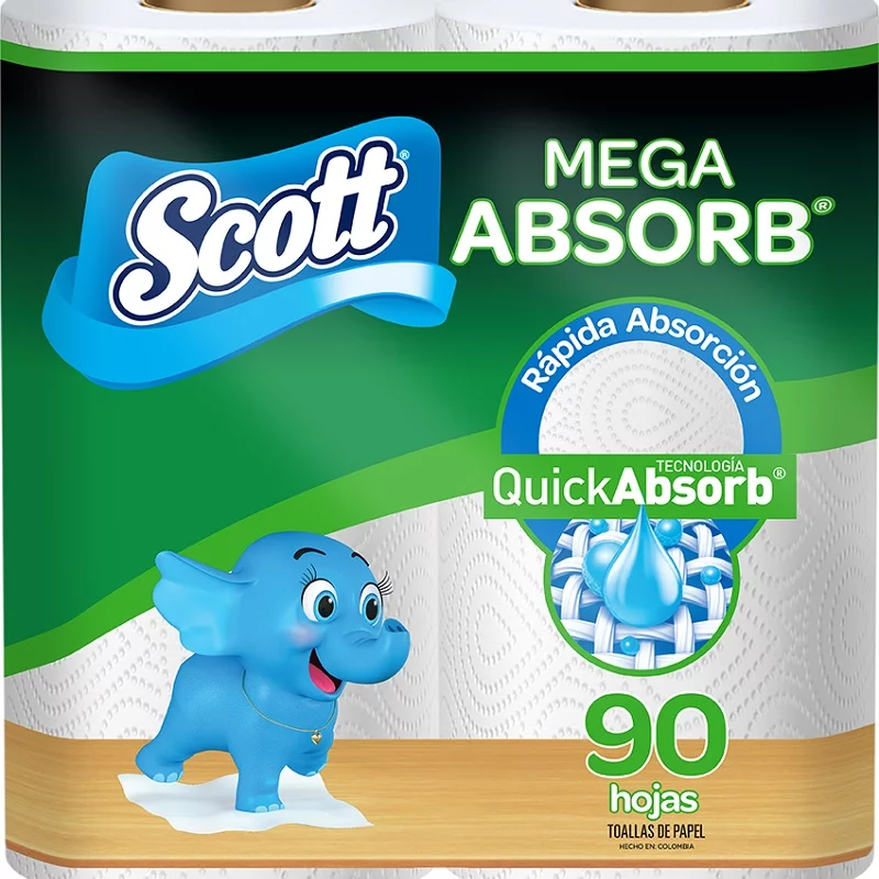 Toalla Scott Cocina 2X45 Hojas Mega Absorb