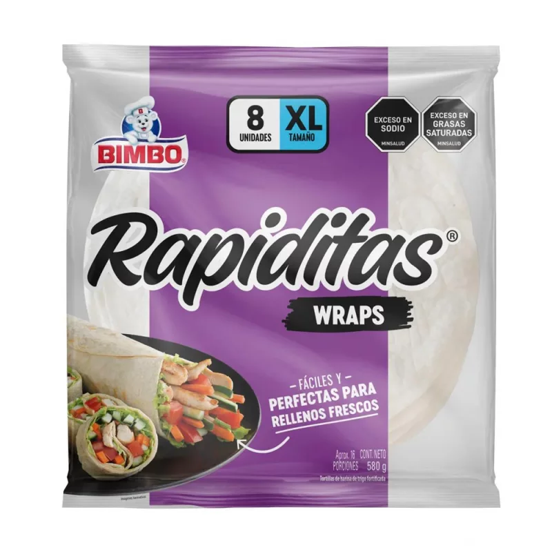 Tortilla Bimbo Blanca Wraps X8 und 580 g