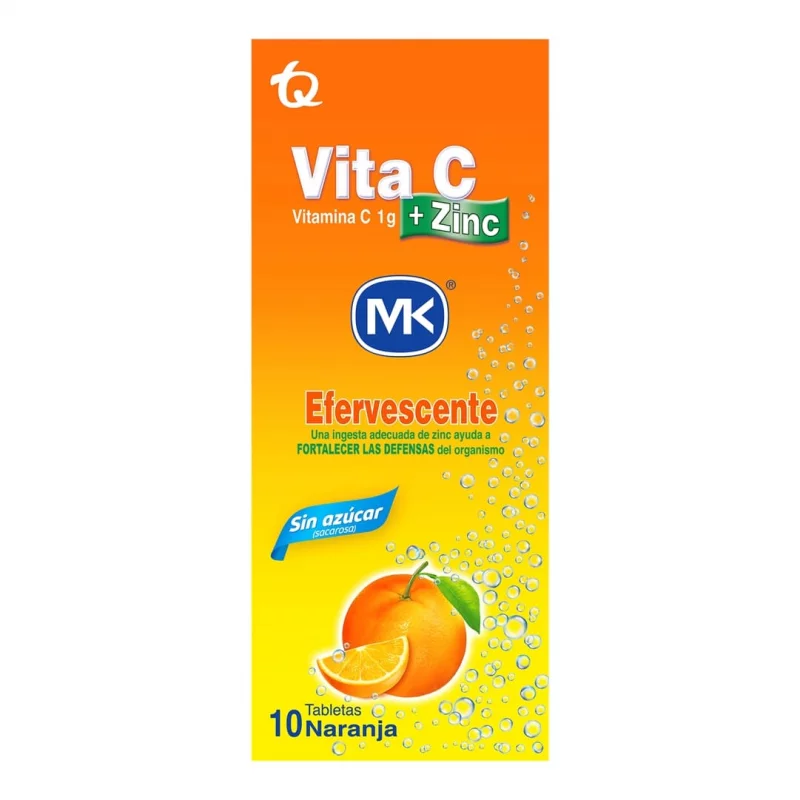 Vitamina C+Zinc Mk Eferv x 10 und Naranja