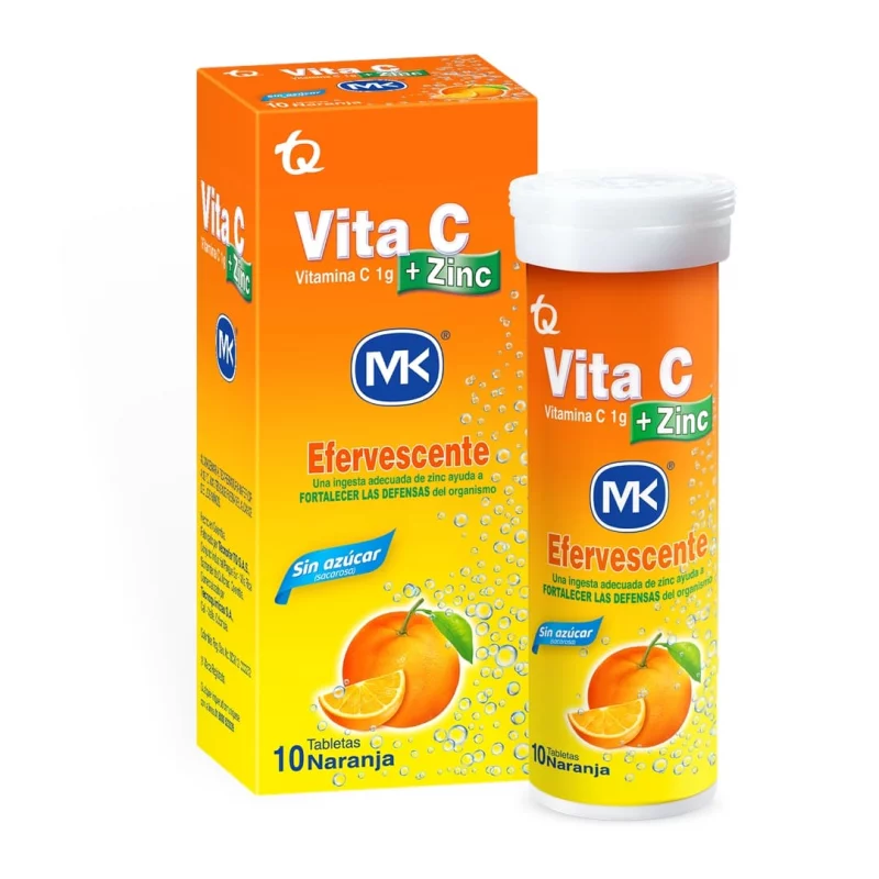Vitamina C+Zinc Mk Eferv x 10 und Naranja