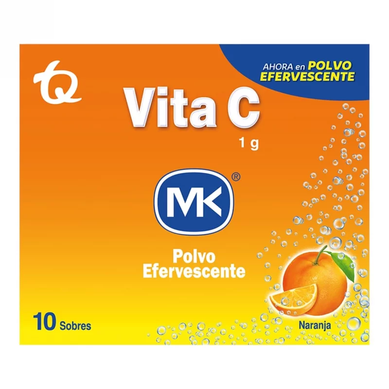 Vitamina C Mk Efervecente Polvo Sabor Naranja x 10 und
