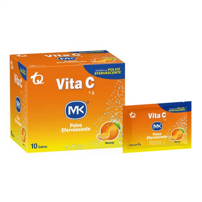 Vitamina C Mk Efervecente Polvo Sabor Naranja x 10 und