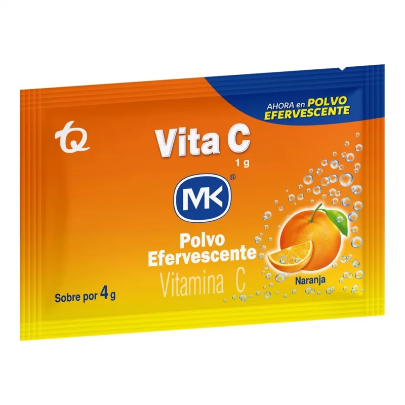 Vitamina C Mk Efervecente Polvo Sabor Naranja x 10 und