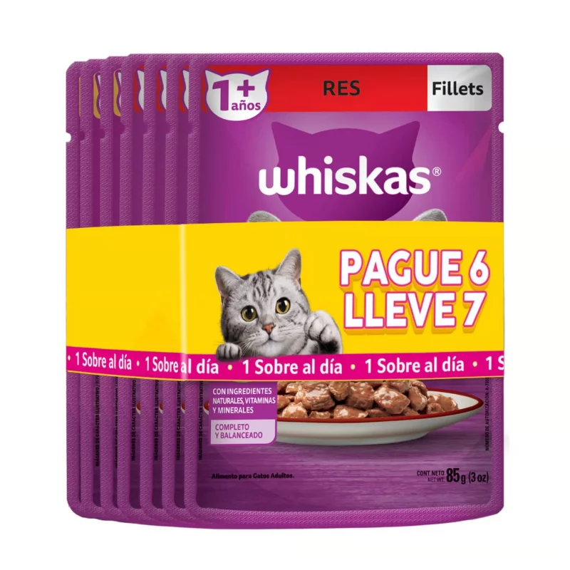 Whiskas Alimento Humedo Gato Surtido Pague 6 Lleve 7 x 595 g