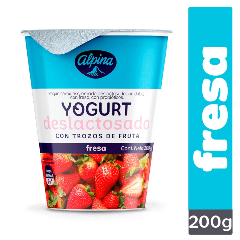 Yogurt Deslactosado Fresa Vaso 200g