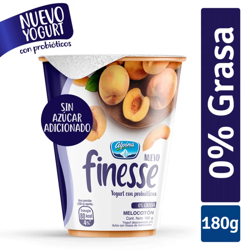 Yogurt Finesse Melocotón Vaso 180 g