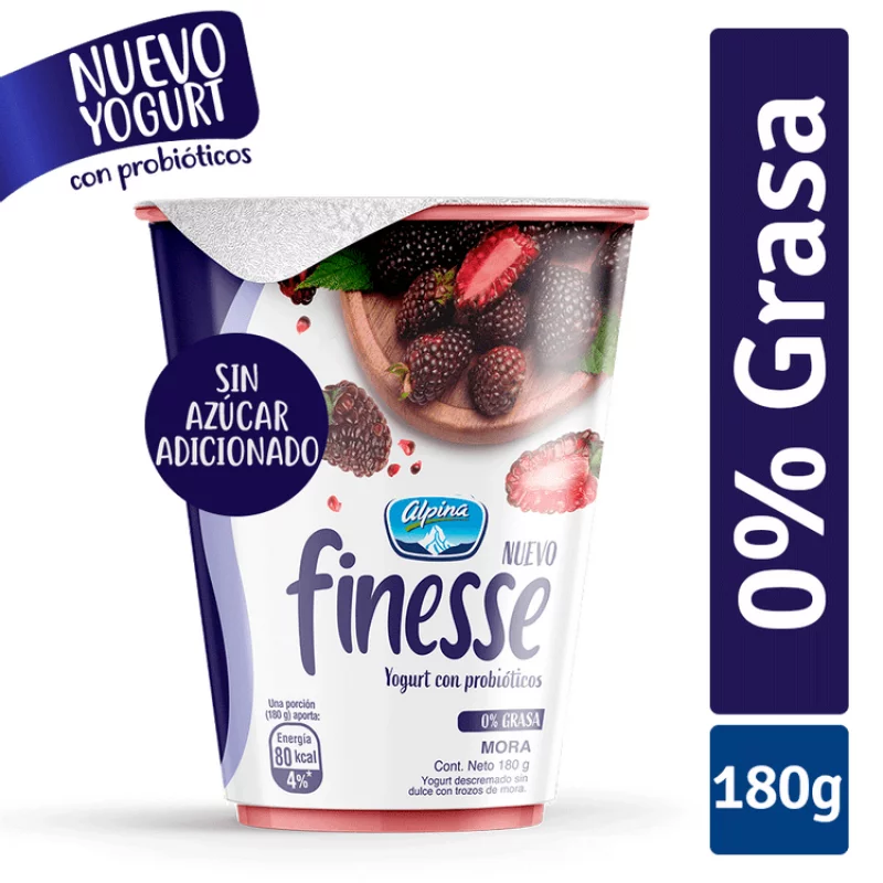 Yogurt Finesse Mora Vaso 180 g