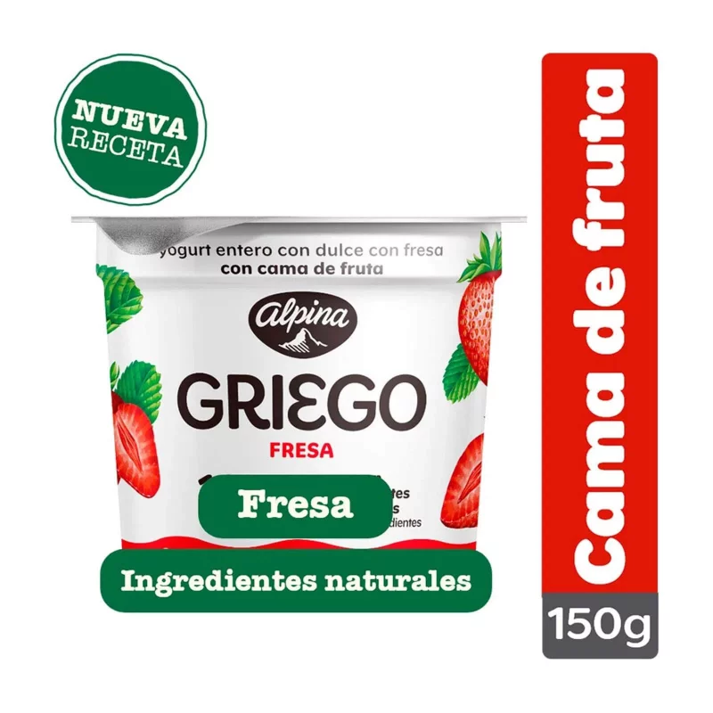 Yogurt Griego Alpina Cama De Fruta Fresa x 150 g