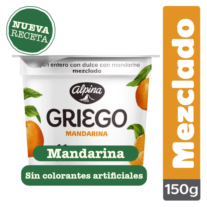 Yogurt Griego Mezclado Alpina Mandarina x 150 g