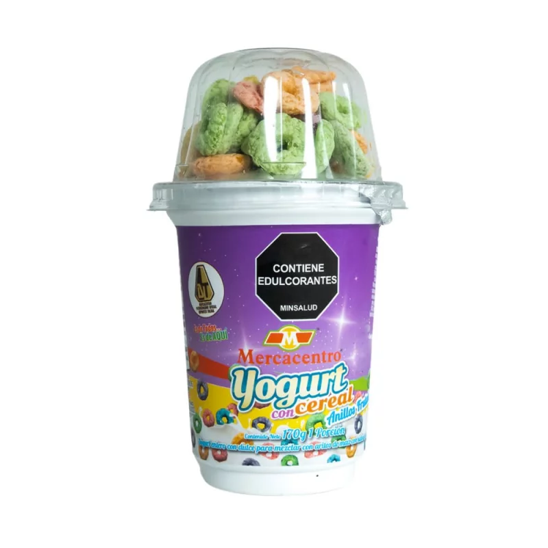 Yogurt Mercacentro Cereal Anillos Frutales 170 g