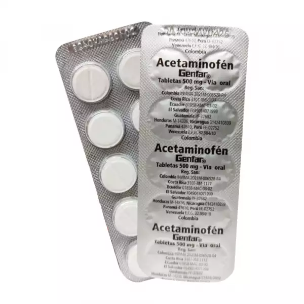 ACETAMINOFEN X500mg GENFAR X10 TABLETAS