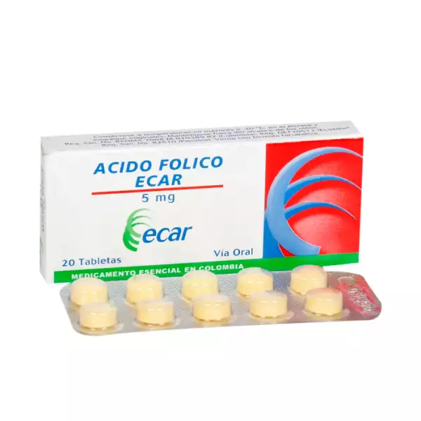 ACIDO FOLICO X5mg ECAR X20 TABLETAS