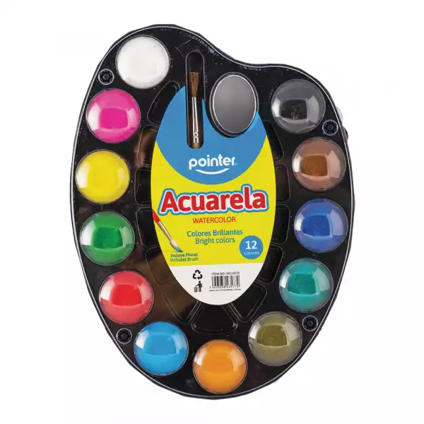 ACUARELA POINTER 12 COLORES + PINCEL