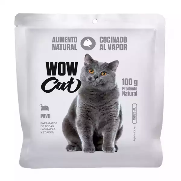 ALIMENTO PARA GATO WOW CAT POUCH PAVO X100g
