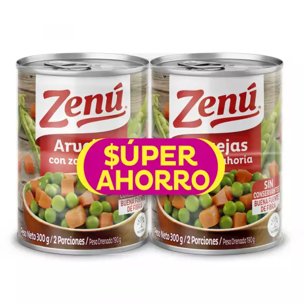 ARVEJA ZENÚ CON ZANAHORIA X2U X300g