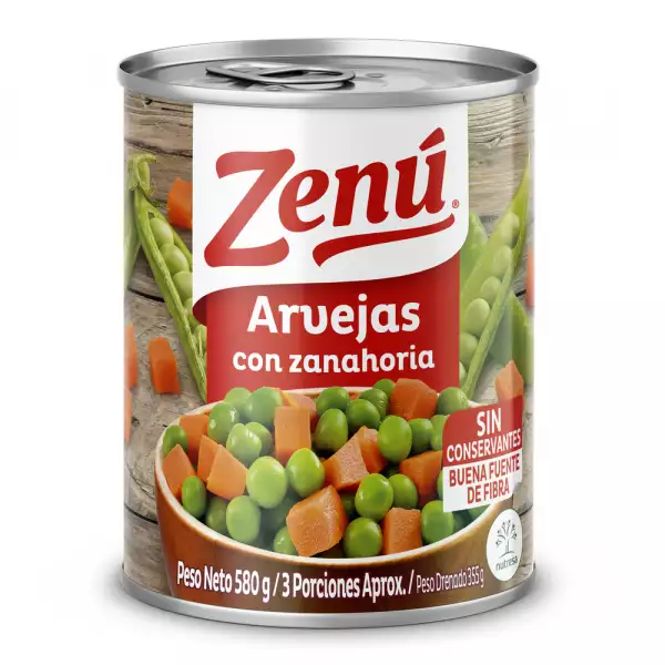 ARVEJA ZENÚ CON ZANAHORIA X580g
