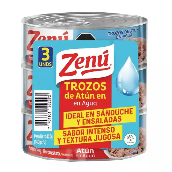 ATUN LOMO AGUA ZENU X3 X140g