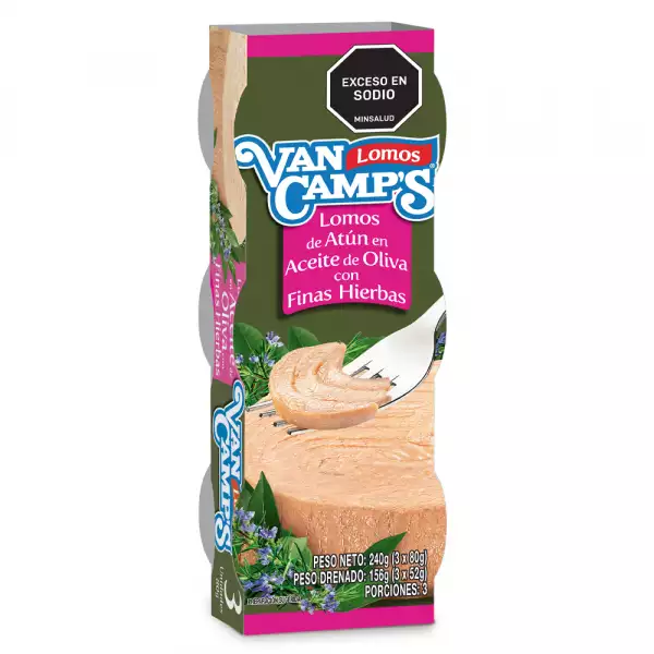 ATÚN VANCAMPS ACEITE DE OLIVA FINAS HIERBAS X3U X80g