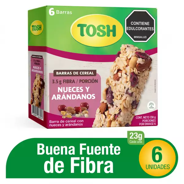 BARRA CEREAL TOSH ARANDANOS NUEZ X6u X138g