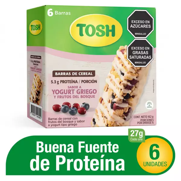 BARRA CEREAL TOSH YOGURT GRIEGO X6u X162g