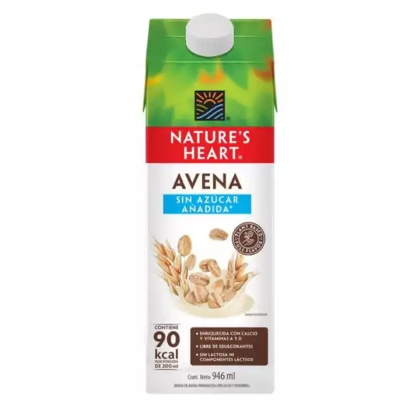 BEBIDA AVENA NATURES HEART SIN AZÚCAR TETRA PACK X946ml
