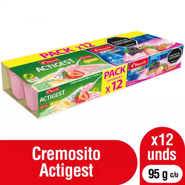 BEBIDA LACTEA ACTIGEST SURTIDO X12 X95g