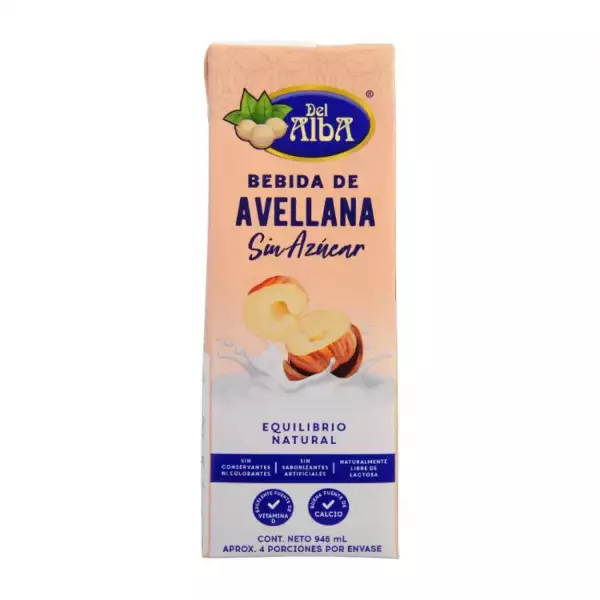 BEBIDA LÍQUIDA AVELLANA DEL ALBA SIN AZÚCAR X946ml