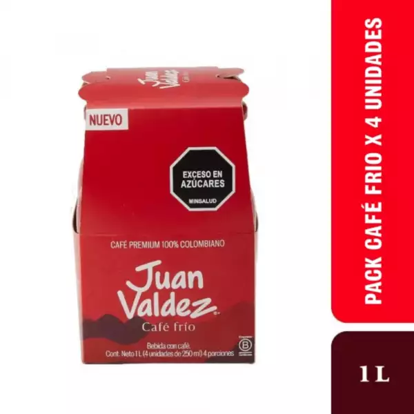 BEBIDA LIQUIDA CAFE FRIO JUAN VALDEZ X4 X250ml