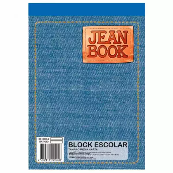 BLOCK JEAN BOOK CARTA CUADROS X70 HOJAS